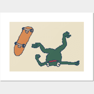 Skateboarding Frog Posters and Art